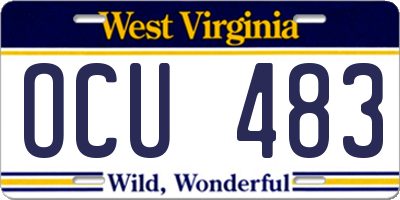 WV license plate OCU483