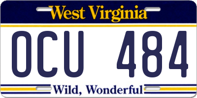 WV license plate OCU484