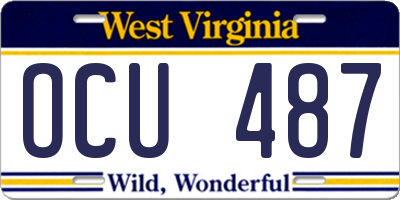 WV license plate OCU487