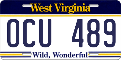 WV license plate OCU489