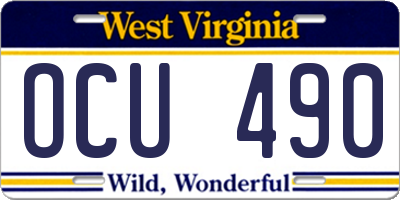 WV license plate OCU490