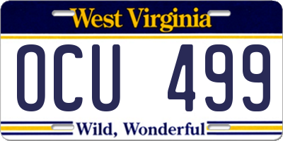 WV license plate OCU499