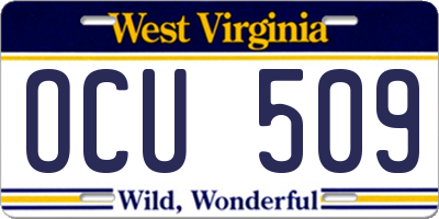 WV license plate OCU509