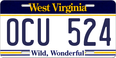 WV license plate OCU524