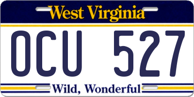 WV license plate OCU527
