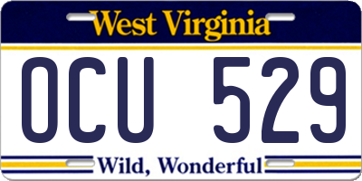 WV license plate OCU529