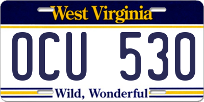WV license plate OCU530