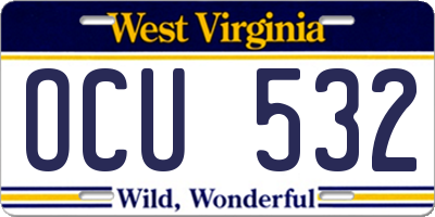 WV license plate OCU532
