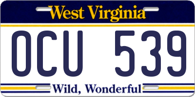 WV license plate OCU539