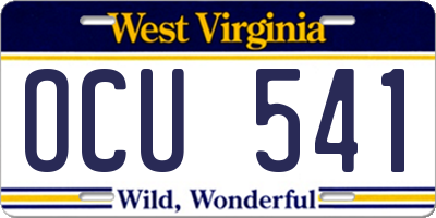 WV license plate OCU541