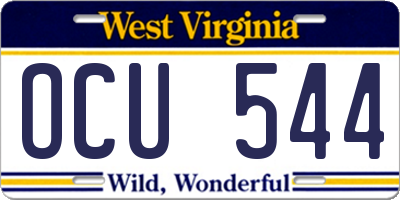 WV license plate OCU544
