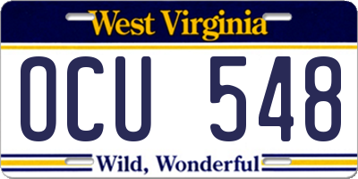 WV license plate OCU548