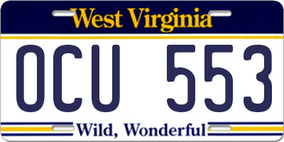 WV license plate OCU553