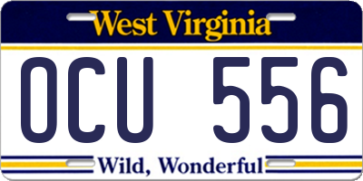 WV license plate OCU556