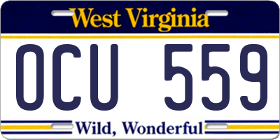 WV license plate OCU559