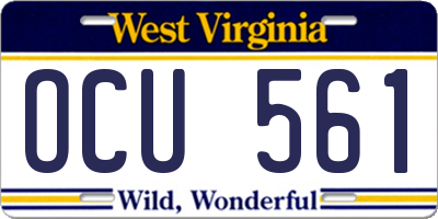 WV license plate OCU561
