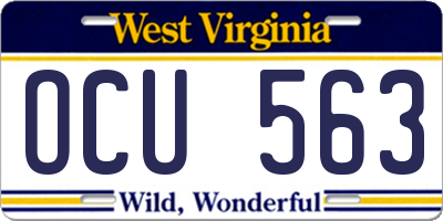 WV license plate OCU563