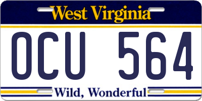 WV license plate OCU564
