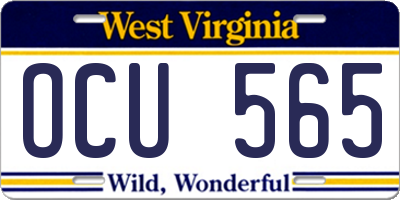 WV license plate OCU565