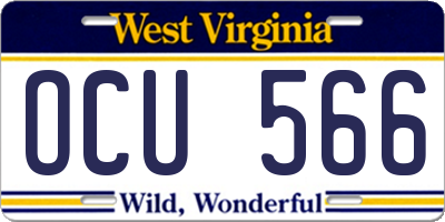 WV license plate OCU566