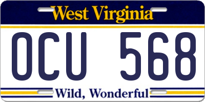 WV license plate OCU568