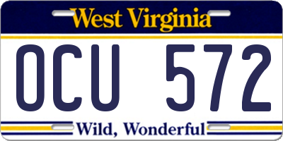 WV license plate OCU572
