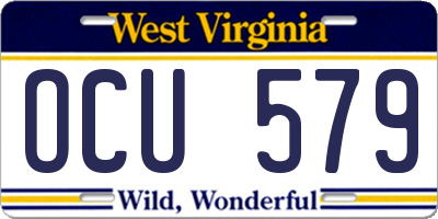 WV license plate OCU579