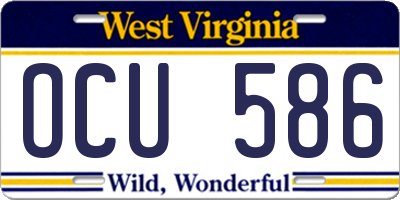 WV license plate OCU586