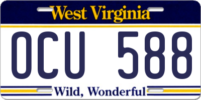 WV license plate OCU588