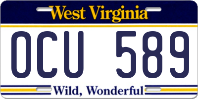 WV license plate OCU589