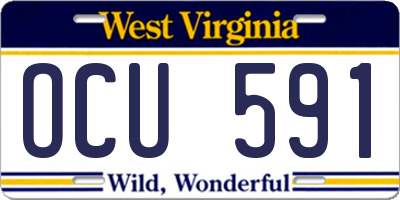 WV license plate OCU591