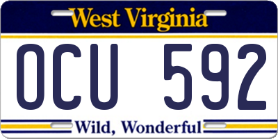 WV license plate OCU592
