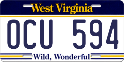 WV license plate OCU594