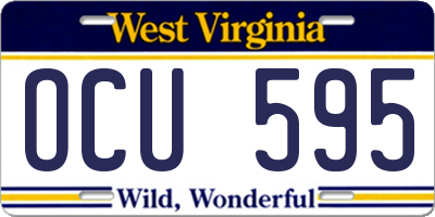 WV license plate OCU595