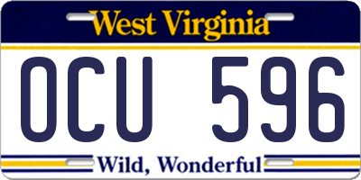 WV license plate OCU596