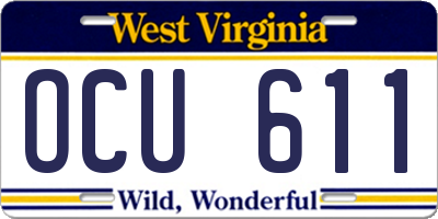 WV license plate OCU611