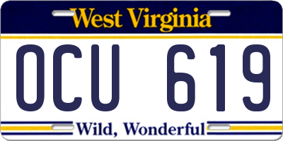 WV license plate OCU619