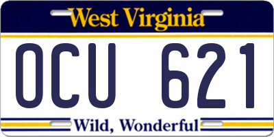 WV license plate OCU621