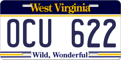 WV license plate OCU622