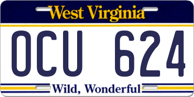 WV license plate OCU624