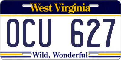 WV license plate OCU627