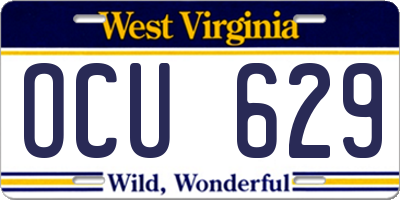 WV license plate OCU629