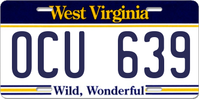 WV license plate OCU639