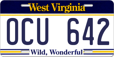 WV license plate OCU642