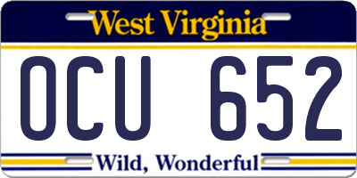 WV license plate OCU652