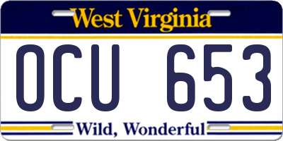WV license plate OCU653