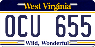 WV license plate OCU655