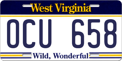 WV license plate OCU658