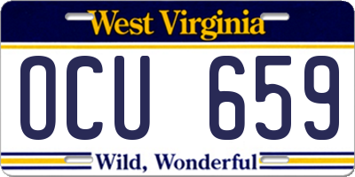 WV license plate OCU659