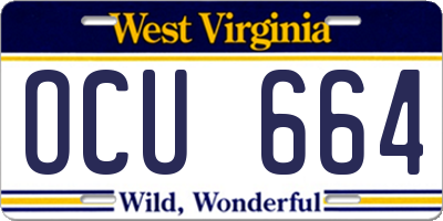 WV license plate OCU664